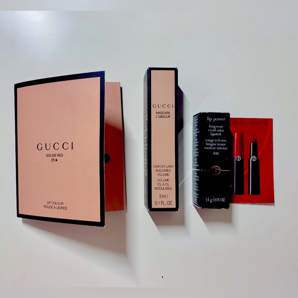 Armani & Gucci Mini Lipsticks and Gucci Mascara